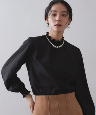 OPAQUE.CLIP (Women)/オペークドットクリップ シャーリングハイネックブラウス(2002550759) クロ019 トップス【三越伊勢丹/公式】