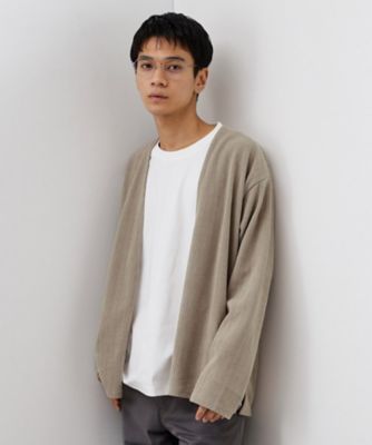 THE SHOP TK (Men)/ザ ショップ ティーケー【セットでお買い得!】モールニットカーディガン+長袖Tシャツ 洗濯機OK/吸水速乾・毛玉になりにくい(Tシャツのみ)(2002550765) ベージュ050 トップス【三越伊勢丹/公式】
