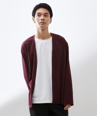THE SHOP TK (Men)/ザ ショップ ティーケー【セットでお買い得!】モールニットカーディガン+長袖Tシャツ 洗濯機OK/吸水速乾・毛玉になりにくい(Tシャツのみ)(2002550765) アカ064 トップス【三越伊勢丹/公式】