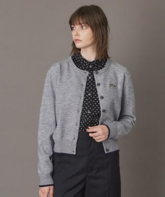 【試着のみ】ペルークルーネックカーディガン グレー 洗えるクルーネックカーディガン（UVカット・接触冷感・アンチ