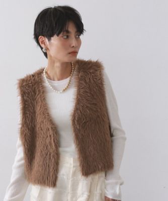 andGIRL掲載》シャギーニット ショートベスト【洗濯機