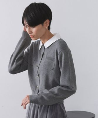 andGIRL掲載》金ボタンニットカーディガン／衿取り外し可【洗濯