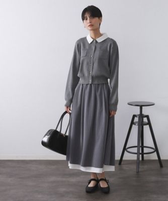 andGIRL掲載》金ボタンニットカーディガン／衿取り外し可【洗濯