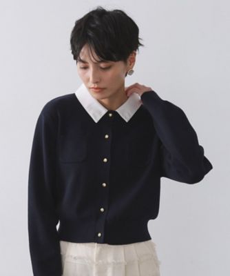 andGIRL掲載》金ボタンニットカーディガン／衿取り外し可【洗濯