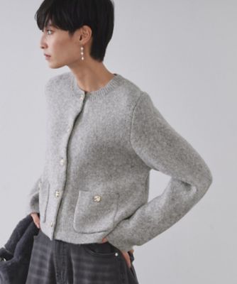 ビジューボタンニットカーディガン【洗える】（2002550922