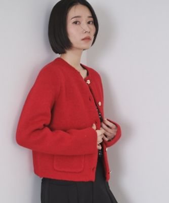 OPAQUE.CLIP (Women)/オペークドットクリップ ビジューボタンニットカーディガン(2002550922) アカ063 トップス【三越伊勢丹/公式】