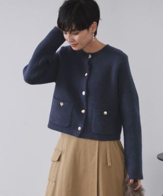 OPAQUE.CLIP (Women)/オペークドットクリップ ビジューボタンニットカーディガン(2002550922) アオ094 トップス【三越伊勢丹/公式】