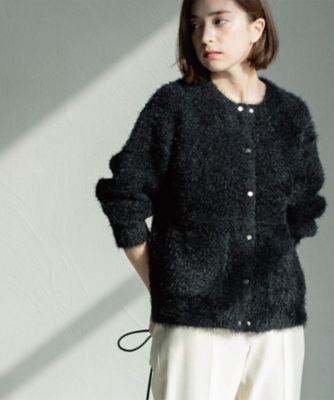 OPAQUE.CLIP (Women)/オペークドットクリップ シャギーミドルカーディガン《6col》(2002550923) クロ019 トップス【三越伊勢丹/公式】