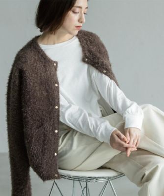 OPAQUE.CLIP (Women)/オペークドットクリップ シャギーミドルカーディガン《6col》(2002550923) チャ042 トップス【三越伊勢丹/公式】