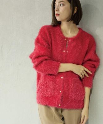 OPAQUE.CLIP (Women)/オペークドットクリップ シャギーミドルカーディガン《6col》(2002550923) ピンク873 トップス【三越伊勢丹/公式】