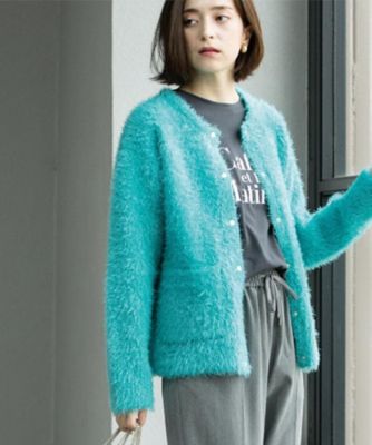 OPAQUE.CLIP (Women)/オペークドットクリップ シャギーミドルカーディガン《6col》(2002550923) アオ897 トップス【三越伊勢丹/公式】