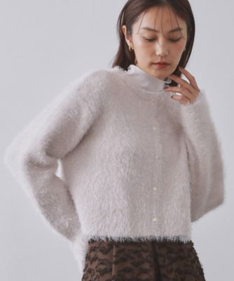 ＜OPAQUE.CLIP (Women)＞《６色展開》シャギーダブルフェイスショートカーディガン【洗濯機洗い可】（２００２５５０９２４）