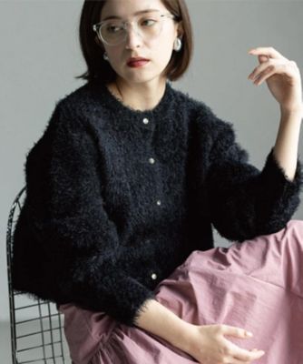 OPAQUE.CLIP (Women)/オペークドットクリップ シャギーショートカーディガン《6col》(2002550924) クロ019 トップス【三越伊勢丹/公式】