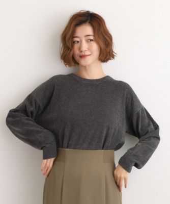 定価5万 MARK&LONA ラメ ニット ポロ 38 グレー パフスリーブ 冬 ラメモールヤーンプルオーバーニット（2002550935） | GROVE