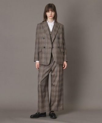 DRESSTERIOR チェック柄ワイドパンツ グレンチェックワイドパンツ（フルレングスパンツ