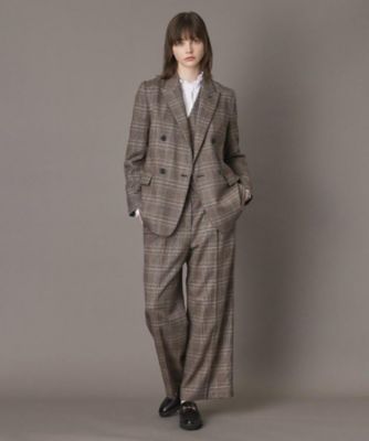 Y's ワイズ 2020AW PRE ほつれ加工 グレンチェックワイドパンツ 黒 グレンチェックワイドパンツ（2002550946