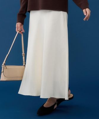 ＜THE SHOP TK (Women)＞サテンＡラインスカート【洗える】（２００２５５１０２３）