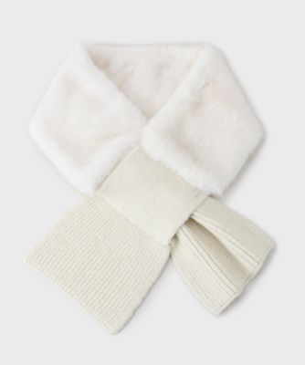 LAURA ASHLEY/ローラ アシュレイ【差し込み式/フェイクファー】ニットストール(2002551048) シロ004 スカーフ・ショール【三越伊勢丹/公式】