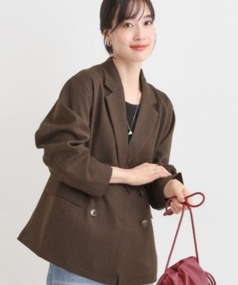 ＜SHOO LA RUE (Women)＞【セットアップ可】チェック柄　ダブルブレストテーラードゆるジャケット（２００２５５１０５１）