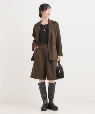 セットアップ可】チェック柄 ダブルブレストテーラードゆるジャケット