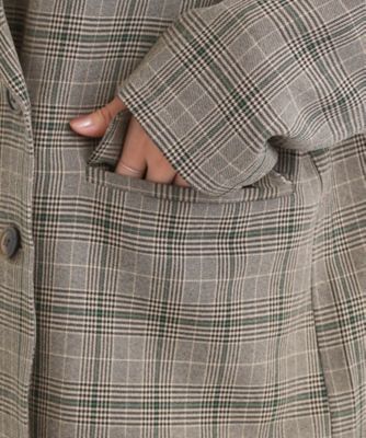 セットアップ可】チェック柄 ダブルブレストテーラードゆるジャケット