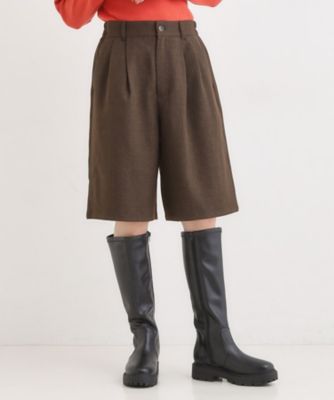 ＜SHOO LA RUE (Women)＞【セットアップ可】チェック柄タックハーフパンツ（２００２５５１０５２）