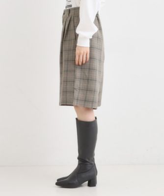 セットアップ可】チェック柄タックハーフパンツ（2002551052