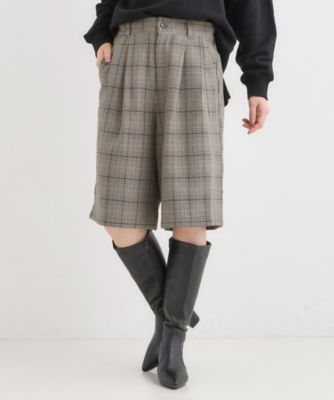 SHOO LA RUE (Women)/シューラルー チェック柄タックハーフパンツ(2002551052) ベージュ252 ショートパンツ【三越伊勢丹/公式】