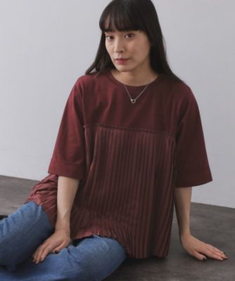 【SALE】OPAQUE.CLIP (Women)/オペークドットクリップ プリーツドッキングカットソー(2002551058) アカ064 トップス【三越伊勢丹/公式】