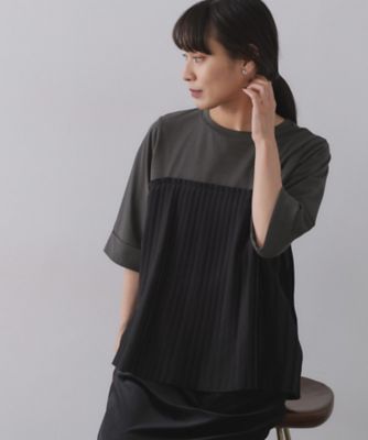 【SALE】OPAQUE.CLIP (Women)/オペークドットクリップ プリーツドッキングカットソー(2002551058) グレー514 トップス【三越伊勢丹/公式】