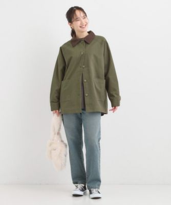 S－LL】オーバーシルエットでこなれ感 襟コール カバーオール