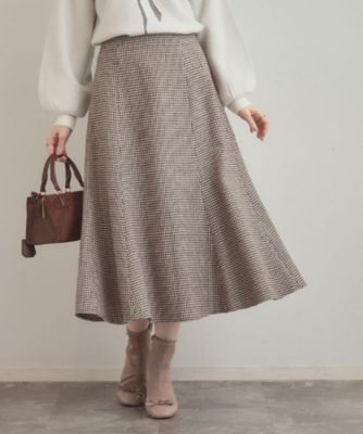 クラシカル・パッと目を惹く】ラメ千鳥 マーメイド フレアスカート