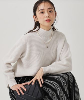 ＜COUP DE CHANCE (Women)＞【手洗い可／日本製／温かく軽い】ミドルゲージニットトップス（２００２５５１３４３）