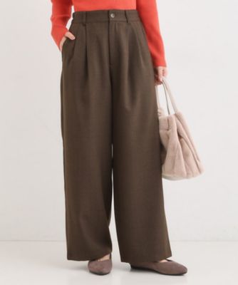 ＜SHOO LA RUE (Women)＞【セットアップ可】チェック柄タックワイドパンツ（２００２５５１３６０）