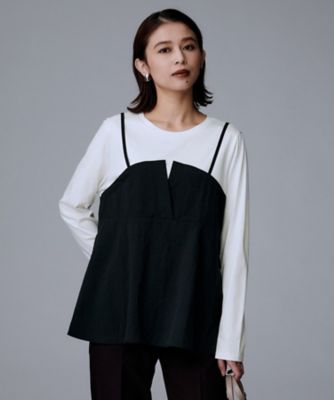 ボーダーズアットバルコニー　36 ブラック　SHIRT GATHERED TEE SHIRT GATHERED TEE | BORDERS at BALCONY