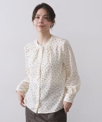 OPAQUE.CLIP (Women)/オペークドットクリップ プリント柄タックデザインブラウス(2002551382) シロ104 トップス【三越伊勢丹/公式】