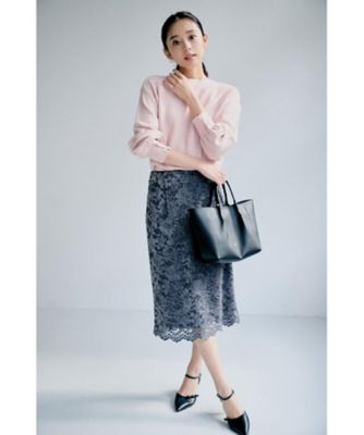 ラメガーター編みボートネックニット【洗濯機OK】《8col／XS