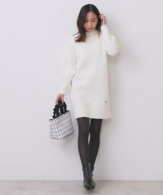 TMG GOLF⭐︎ケーブルニットワンピース新品未使用サイズ2 ウール混ケーブルスリーブミニワンピース【洗濯機OK