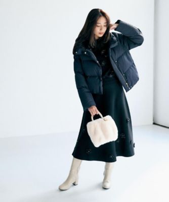 フラワーモチーフハイネックニット【洗える】（2002551626