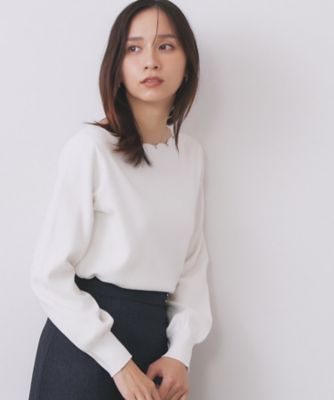 ＜index (Women)＞ラメスカラップビジューデザインニット【洗濯機ＯＫ】《６ｃｏｌ／Ｓ～ＬＬ》（２００２５５１６２８）