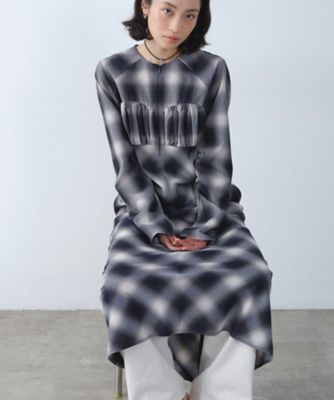 CODE A (Women)/コードエー shadow check femi dress(2002551643) アオ294 ワンピース・ドレス【三越伊勢丹/公式】