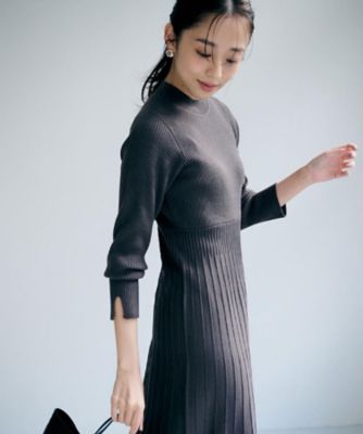 ラメフェザープルオーバーセット ニットワンピース【洗濯機OK