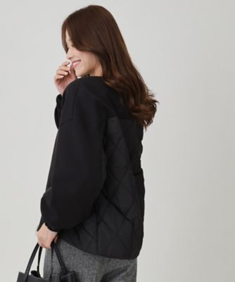 カンタベリー オールブラックス 中綿ブルゾン 中綿キルティング】異素材ドッキングのブルゾン