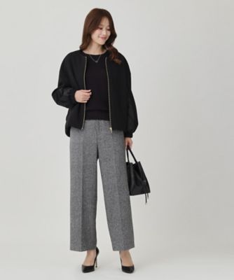 中綿キルティング】異素材ドッキングのブルゾン