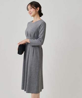 手洗い可／日本製】タックデザインワンピース（2002551695