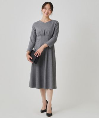 手洗い可／日本製】タックデザインワンピース（2002551695