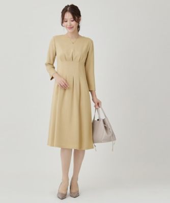 手洗い可／日本製】タックデザインワンピース（2002551695