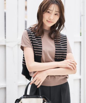 9色展開／アンサンブル可／洗える】コットンベーシックニット