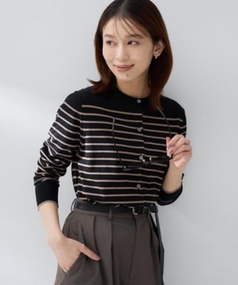 9色展開／アンサンブル可／洗える】コットンクルーネックカーディガン