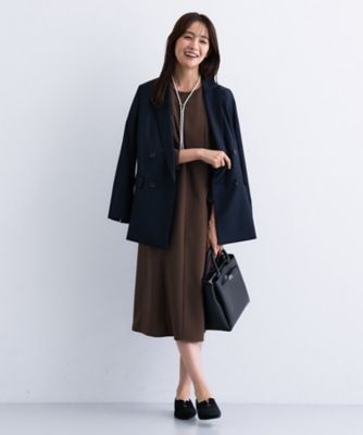 M-PREMIER ニットジョーゼットフレアワンピース ネイビー ニットジョーゼットフレアワンピース＞はe-shoppingに近日入荷